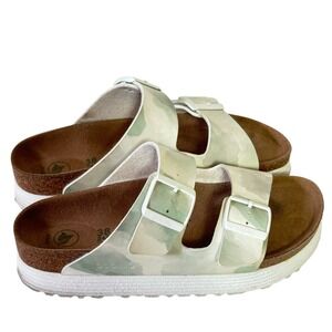 Papillio Birkenstock Sandals Women's Green Arizona Vegan Slides Shoes 7  EU 38